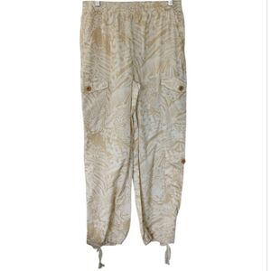 BDG Urban Outfitters NWT Cream Tropical Patterned Cargo Pants Size Small